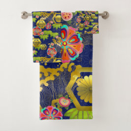 十六日本の九(じゅろくく)浴衣セット バスタオルセット