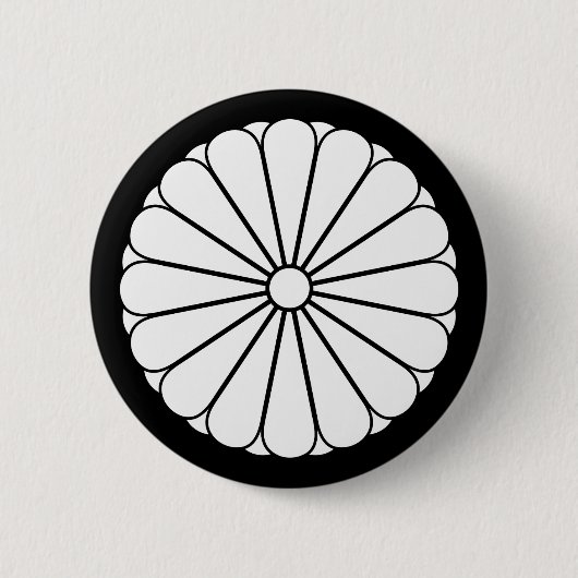 十六葉八重表菊 缶バッジ (正面)