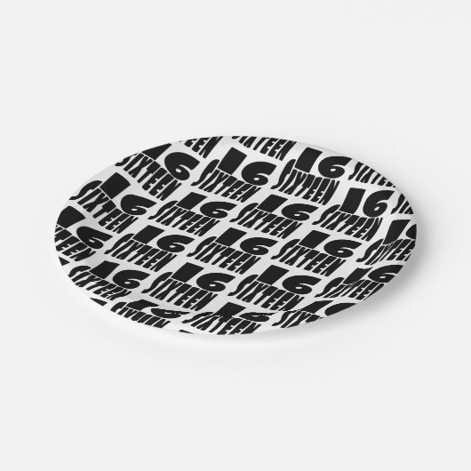 十六誕生日十六日 ペーパープレート (アングル)