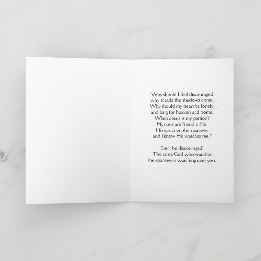 十分ありますすずめのパステルに彼の目なって下さい カード (内部)