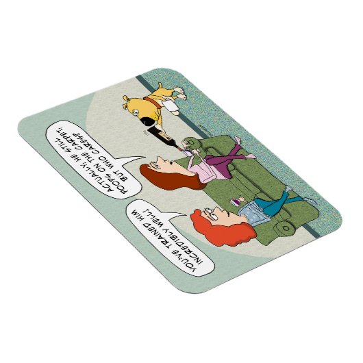 十分おもしろいに訓練されたワインを提供する犬 マグネット (右側)