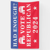 十分か?共和党2024年選挙の投票 横断幕 (縦)