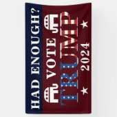 十分か？投票トランプ2024マガ選挙 横断幕 (縦)