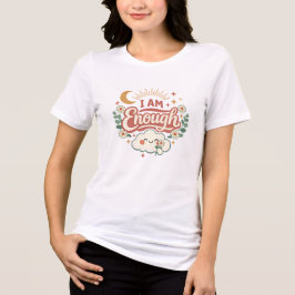 十分だよ 可愛いレトロポジティブアファメーション デザイン トライブレンドTシャツ