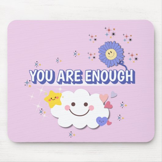 十分だ – 薄紫花のマウスパッド マウスパッド (正面)