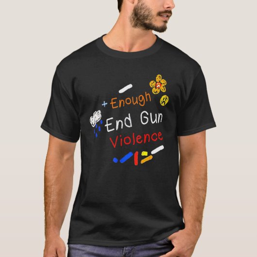 十分なエンドガン暴力アンチ銃認識度日 Tシャツ (正面)