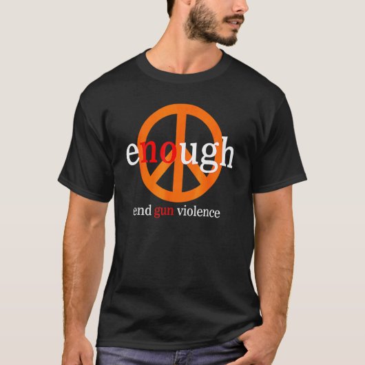 十分なエンドガン暴力認識度デイ衣服オレンジ Tシャツ (正面)