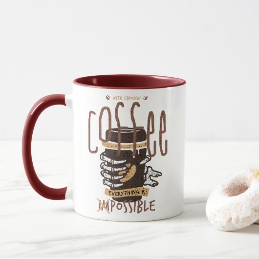十分なコーヒーがあればすべては可能 マグカップ (ドーナツ)