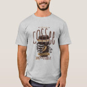 十分なコーヒーで面白いゾンビ Tシャツ (正面)
