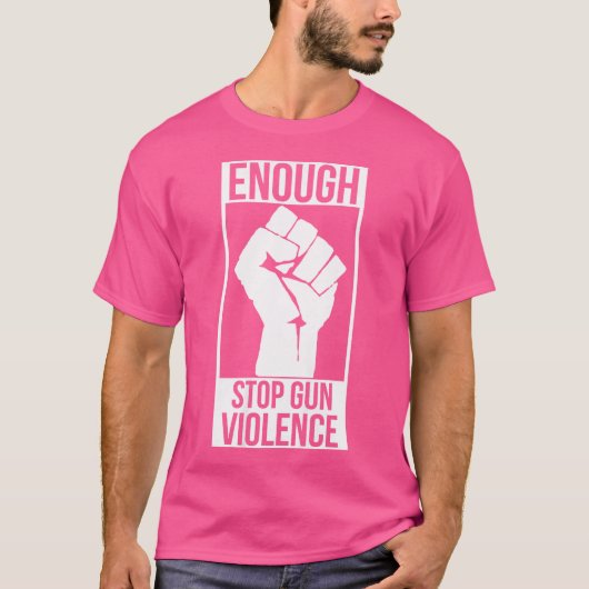 十分なストップ銃の暴力十分な銃規制アンチG Tシャツ (正面)