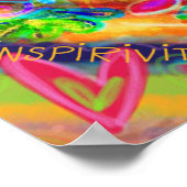 十分なフローラハートの緑かわいらし ポスター (角)