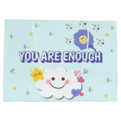 十分な抱き枕 – かわいい雲と花 ラージペーパーバッグ (裏面)