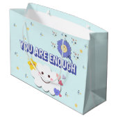 十分な抱き枕 – かわいい雲と花 ラージペーパーバッグ (裏面アングル)