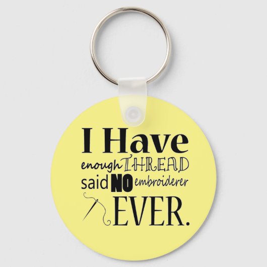 十分な糸の刺繍 キーホルダー (正面)