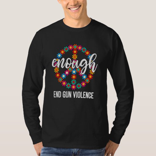 十分な終了の銃暴力衣服オレンジ平和サインAnt Tシャツ (正面)