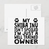 十分な訓練を受けた柴犬オーナー ポストカード (正面/裏面)
