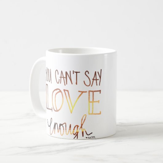 十分な鉛筆のコーヒー・マグ愛を言うことができません コーヒーマグカップ (正面左)