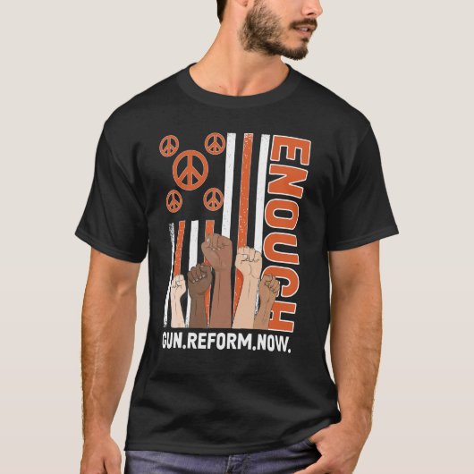 十分な銃の暴力銃のアンチの平和 Tシャツ (正面)