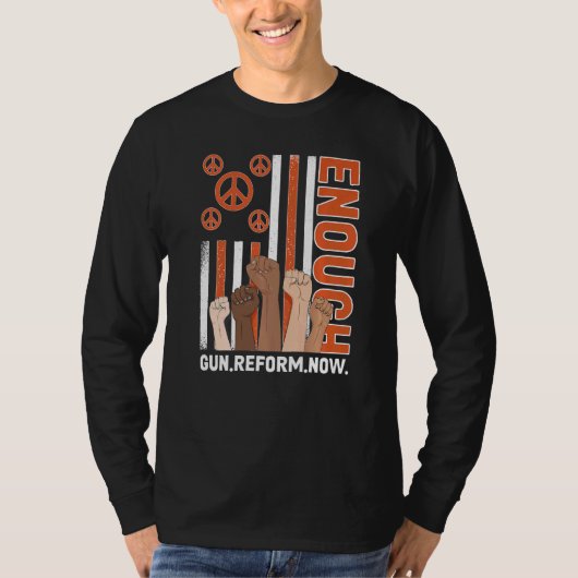 十分な銃の暴力銃のアンチの平和 Tシャツ (正面)