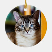 十分にはえのシャム猫のオーナメントのRummy セラミックオーナメント (正面)