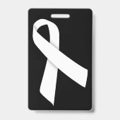 十分にカスタマイズ可能で白いリボンのバッジ バッジ (裏面)