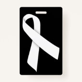 十分にカスタマイズ可能で白いリボンのバッジ バッジ (裏面)