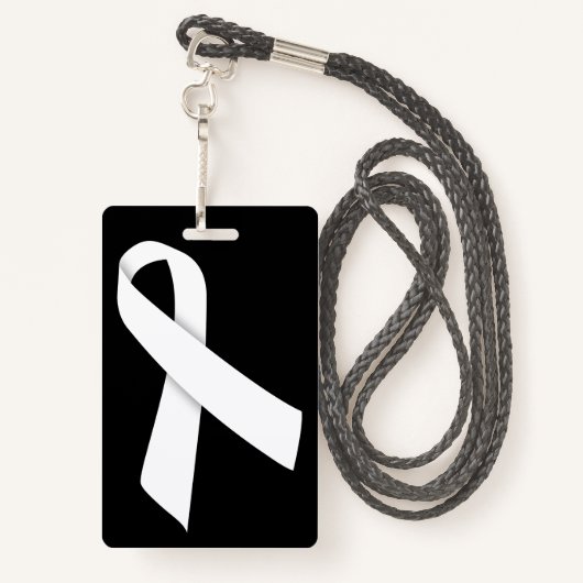 十分にカスタマイズ可能で白いリボンのバッジ バッジ (裏面ランヤード)