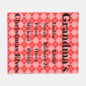 十分にカスタマイズ可能な孫のクリスマスの小妖精や小人 フリースブランケット (正面(横))