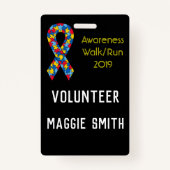 十分にカスタマイズ可能な自閉症のバッジ バッジ (正面)