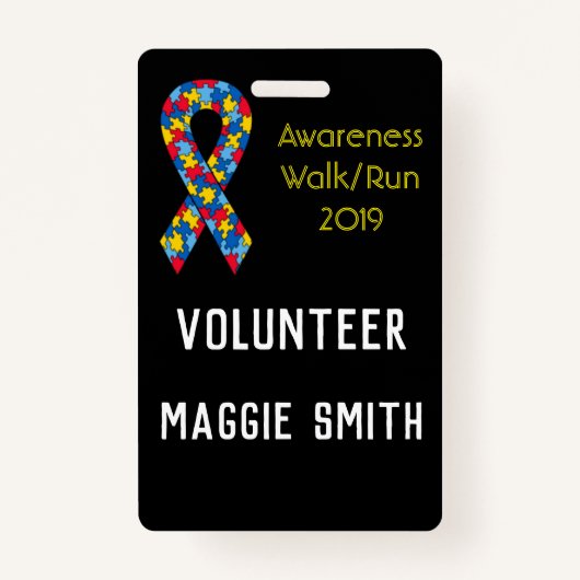 十分にカスタマイズ可能な自閉症のバッジ バッジ (正面)