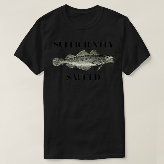 十分にソースされたタラの魚のプレミアム Tシャツ (デザイン正面)