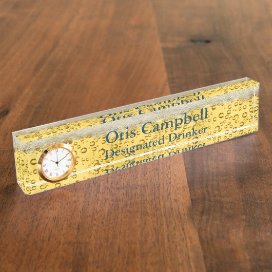 十分にビール石鹸水の机用ネームプレートの デスクネームプレート (側面)