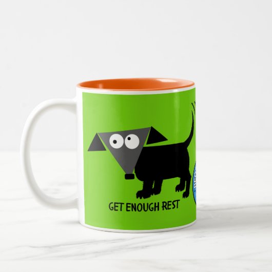 十分に休みなさい。レゴ・ベルトの生活のヒント ツートーンマグカップ (左)