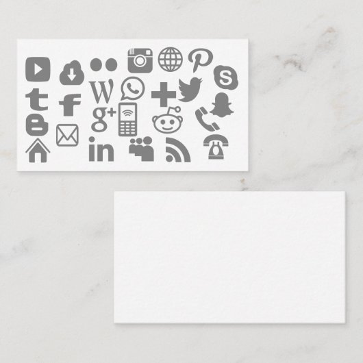十分に名前入りあなたの社会的な媒体アイコンを選んで下さい 名刺 (正面/裏面)