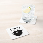 十分に成長したおもしろいなひげの人 スクエアペーパーコースター (インサイチュ)