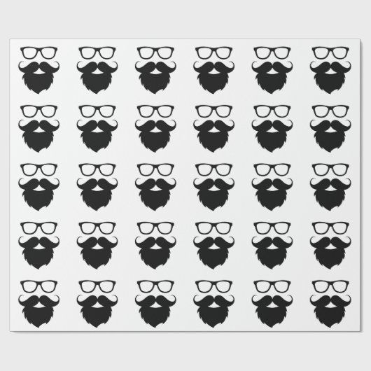 十分に成長したおもしろいなひげの人 ラッピングペーパー (フラット)