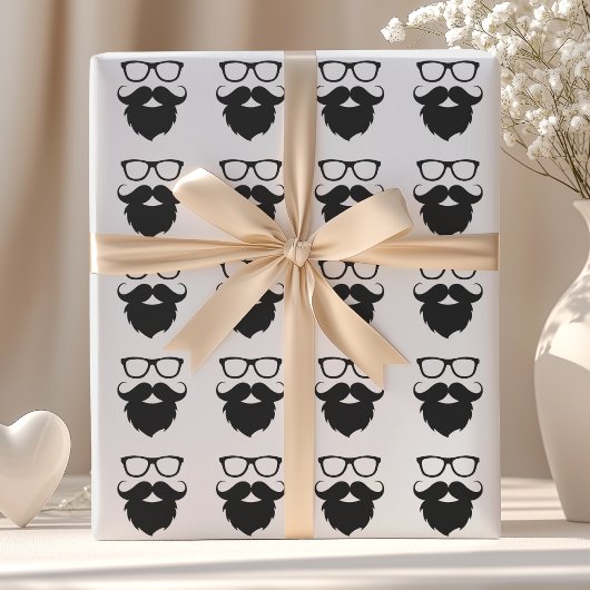 十分に成長したおもしろいなひげの人 ラッピングペーパー