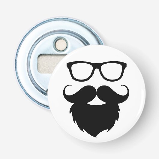 十分に成長したおもしろいなひげの人 栓抜き (正面)