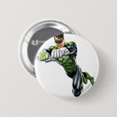 十分に描写される緑のランタン-前方両方の腕 缶バッジ (正面&裏面)