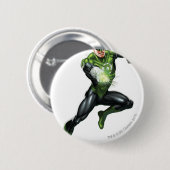 十分に描写される緑のランタン-跳びます 缶バッジ (正面&裏面)