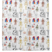 十分に着色される人間の解剖学の医学の図表 シャワーカーテン (正面)