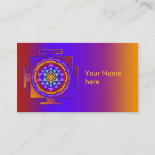 十分に着色されるSRI YANTRA + あなたのアイディア 名刺