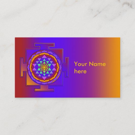 十分に着色されるSRI YANTRA + あなたのアイディア 名刺 (正面)