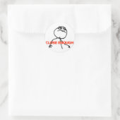 十分に閉じる漫画顔 ラウンドシール (バッグ)