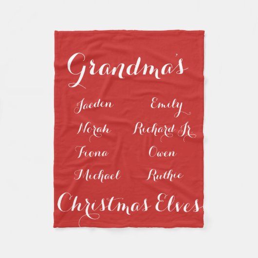 十分にCutomizableの孫のクリスマスの小妖精や小人 フリースブランケット (正面)