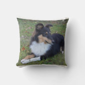 十分にshet shpの白黒の黄褐色に置くこと クッション (正面)