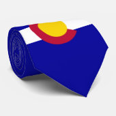 十分のコロラド州の旗の裁ち切り青の背景 ネクタイ (ロール)