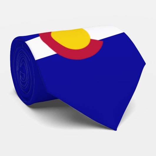 十分のコロラド州の旗の裁ち切り青の背景 ネクタイ (ロール)