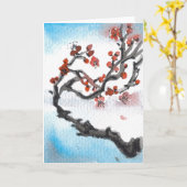 十分の桜のねじれの空白のなカード カード (黄色い花)