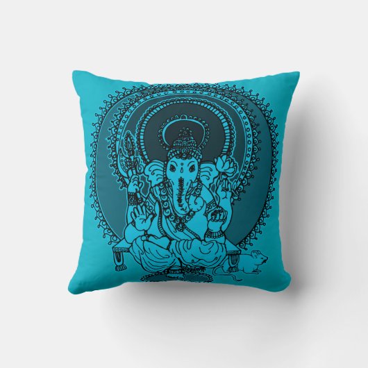 十分のganeshの青 クッション (裏面)